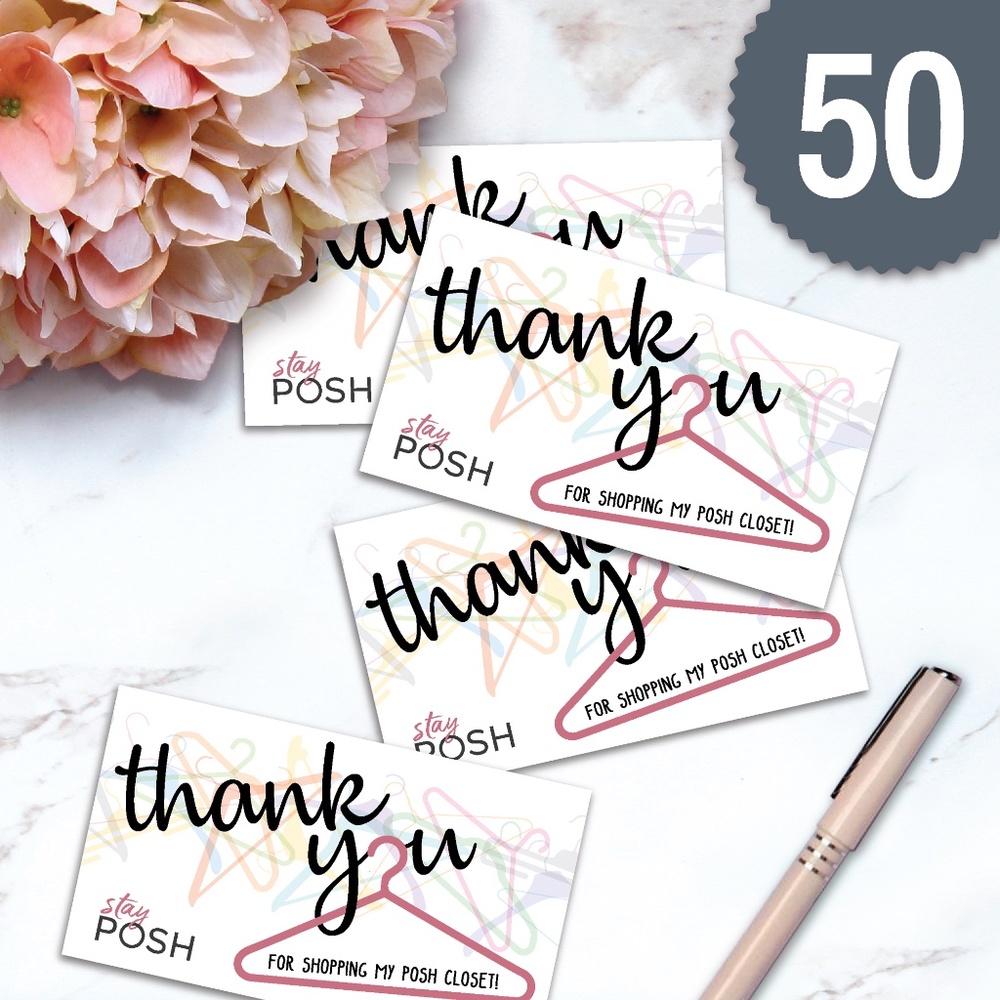Poshmark Thank You Card & Sticker Combo (50) - Picture 2 of 4